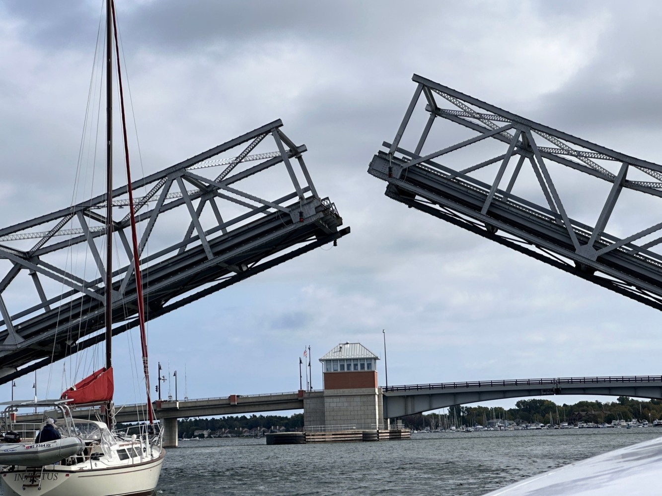a draw bridge over a body of water