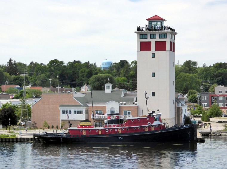 a tug boat in a body of water