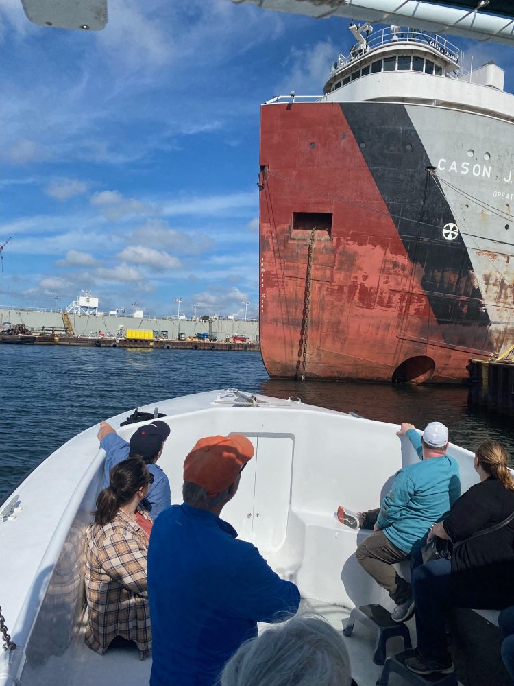 a group of people on a boat