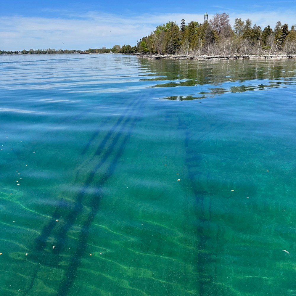 shipwreck in shallow water outside Baileys Harbor, WI