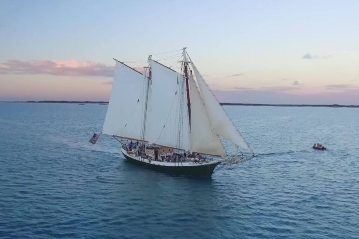 a small boat in a body of water