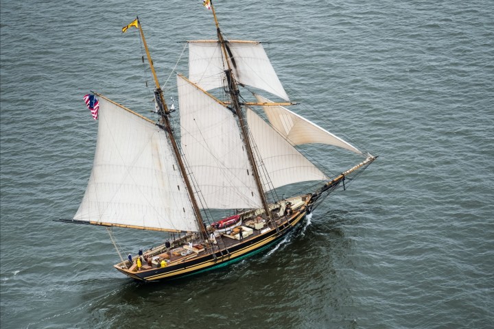 a small boat in a body of water